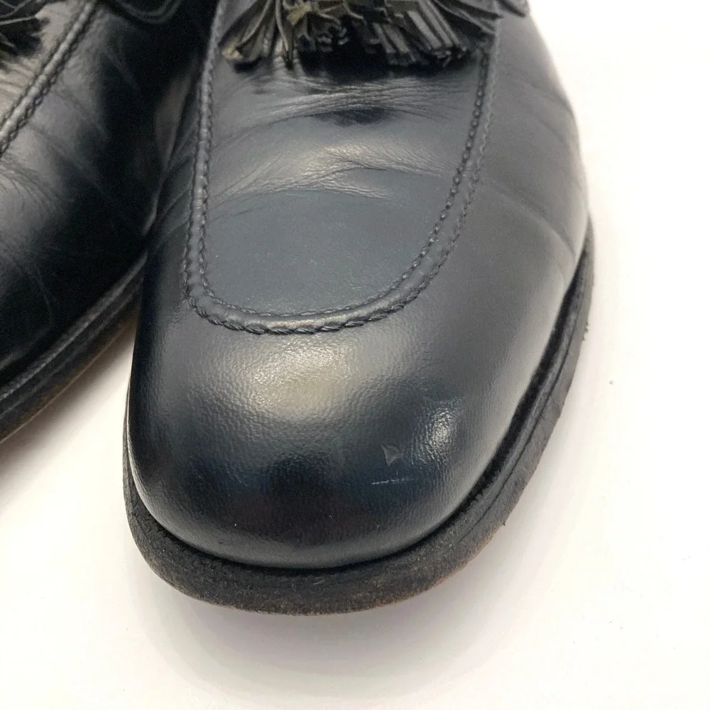 Vtg Florsheim Imperial Tassel Loafers Mens 12 B 92162 Black‎ Leather 80s